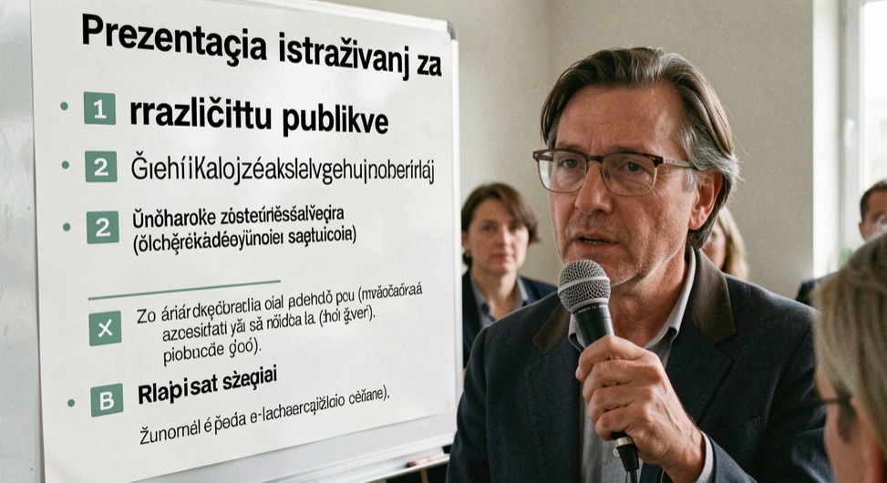 Slajdovi i beleške pripremljeni za naučnu prezentaciju